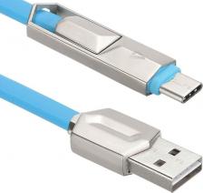 Кабель/переходник ACD Кабели USB ACD-DUAL Type C/MicroUSB USB-A, голубой