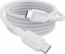 Кабель/переходник Anker Кабель для зарядки USB-C to USB-C Cable Nylon 240W, 0.9m - White