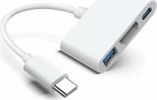 Кабель/переходник Apple Переходник A2119, USB Type-C (m) - USB (f)/USB Type-C (f)/HDMI(f), 0.11м, MFI, белый [muf82fe/a]