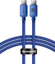 Кабель/переходник Baseus Аксессуар Crystal Shine Series USB Type-C - USB Type-C 100W 2m Blue CAJY000703
