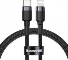 Кабель/переходник Baseus Кабель Cafule Cable USB Type-C - Lightning 1м Black/Grey