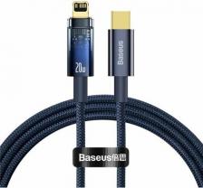 Кабель/переходник Baseus Кабель Explorer Series Auto Power-Off Fast Charging Data Cable Type-C to Lightning 20W 1m Blue