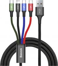 Кабель/переходник Baseus Кабель Fast 4-in-1 Cable For lightning+Type-C (2)+Micro 3.5A 1.2m
