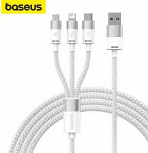 Кабель/переходник Baseus Кабель Lightning, USB Type-C, micro USB-USB StarSpeed 3-в-1 1.2 м белый