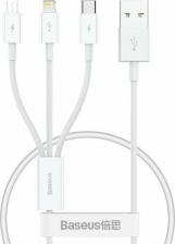 Кабель/переходник Baseus Кабель USB Superior Series Fast Charging 3 в 1 USB - Type-C + Lightning + MicroUSB, 3.5A, 17.5W, 50 см, белый