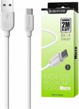 Кабель/переходник Borofone Кабель BX14 LinkJet USB - micro USB White