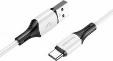 Кабель/переходник Borofone Кабель силиконовый BX79 USB A - Type-C 1 м Белый, Быстрая зарядка 3A