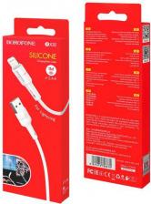 Кабель/переходник Borofone Кабель USB 2.0 A (m) - Lightning (m) 1м BX30 Silicone - Белый
