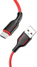 Кабель/переходник Borofone Кабель USB BX63 Charming MicroUSB, 1м, 2.4A, силикон (красный)