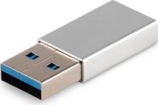 Кабель/переходник Buro Адаптер USB A(m) - USB Type-C (f), серебристый [bu-usb2-am-cf]