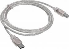 Кабель/переходник Buro Кабель USB2.0-AM/BM-Trans USB A(m) USB B(m) 1.8м прозрачный