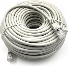 Кабель/переходник Buro Патч-корд литой, UTP, cat.5E, 25м, 4 пары, 26AWG, алюминий омедненный, 1 шт, серый