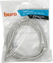 Кабель/переходник Buro Патч-корд UTP 4 пары cat6 CCA molded 3м серый RJ-45 (m)-RJ-45 (m)