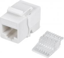 Кабель/переходник Cabeus Модуль KJ-RJ45-Cat.6-Toolless Keystone Jack RJ-45, категория 6, без инструмента Toolless, белая