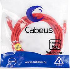 Кабель/переходник Cabeus Неэкранированный патч-корд PC-UTP-RJ45-Cat.5e-5m-RD-LSZH