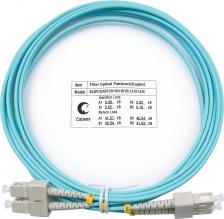 Кабель/переходник Cabeus Шнур оптический duplex SC-SC 50/125 mm OM3 3м LSZH FOP-50-SC-SC-3m