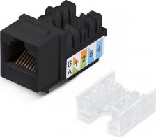 Кабель/переходник Cabeus Вставка Keystone Jack RJ-45, категория 5e, заделка тип 110, черная, со стяжкой [KJ-RJ45-Cat.5e-90-SW-BK]