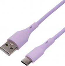 Кабель/переходник Cablexpert Кабель USB 2.0 CC-USB2S-AMCM-1M-V AM/Type-C, 3А, 18Вт, QC3.0, силиконовый, медь, 1м, фиолетовый, пакет