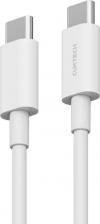 Кабель/переходник CukTech Кабель KLC-5499, USB Type-C (m) - USB Type-C (m), 1м, в оплетке, 5A, белый