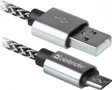 Кабель/переходник Defender Кабель USB08-03T USB - microUSB 1м (87803) White