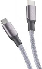 Кабель/переходник Deppa Кабель Magneto, USB-C - USB-C, 100 Вт, 1.5м, магнитный, нейлон серый