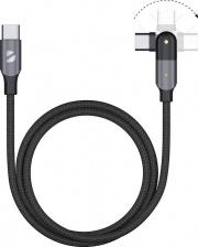 Кабель/переходник Deppa Кабель USB2.0 USB-C(m)-C(m) 1,2m 72330 черный 3A поворотный