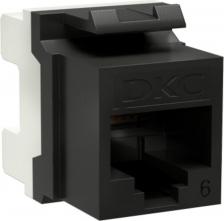 Кабель/переходник DKC Переходник неэкранированный Keystone 180 градусов RJ45 CAT6 UTP черный