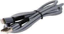 Кабель/переходник Ergolux Аксессуар USB - Lightning 3А 1.2m Grey ELX-CDC10-C09