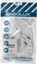 Кабель/переходник Ergolux Аксессуар VGA - HDMI + AUX White ELX-VA01P-HDMI