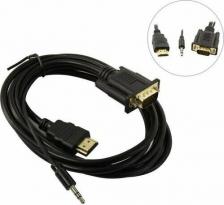 Кабель/переходник Exegate EX294719RUS Кабель-переходник HDMI-VGA EX-HDMIM-VGAM-3.5JackS-1.8 19M 15M+3.5mm Jack M, 1,8м Преобразователь цифрового HDMI сигнала в VGA видео и