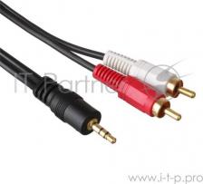 Кабель/переходник Exegate Кабель 2RCA - Jack 3.5, 3м Black