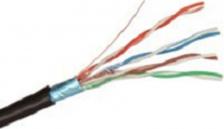 Кабель/переходник Exegate Витая пара FTP кат.5e, 4 пары, CU, 305м., внешний, одножильный, трос, черный