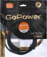 Кабель/переходник GoPower Кабель HDMI (M)/HDMI (M) 1.8M 00-00027308 BLACK