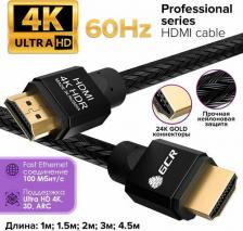 Кабель/переходник GreenConnect Кабель PROF 10.0m HDMI 2.0, черный нейлон, AL корпус черный, фер.кольца, HDR 4:2:0, Ultra HD, 4K 60 fps 60Hz/5K*30Hz, 3D, AUDIO, 18.0 Гбит/с