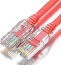 Кабель/переходник GreenConnect Патч-корд 0.3m LSZH UTP кат.5e, красный, коннектор ABS, 24 AWG, ethernet high speed 1 Гбит/с, RJ45, T568B, GCR-52940