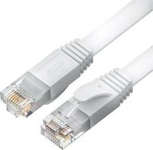 Кабель/переходник GreenConnect Патч-корд PROF плоский прямой 30 см UTP медь кат.6 белый 30 AWG ethernet high speed 10 Гбит/с RJ45 сетевой кабель для интернета ноутбука телевизора