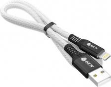 Кабель/переходник GreenConnect Суперпрочный кабель для iPhone PREMIUM 1.2м MFI зарядка iPhone 8 X 11 12 iPad new IOS Lightning черно-белый нейлон 2.4A провод для айфона