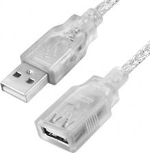 Кабель/переходник GreenConnect Удлинитель PROF USB 2.0 AM / AF прозрачный, прозрачный, 5.0м