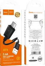 Кабель/переходник Hoco Дата-кабель USB 2.4A для micro USB X73 ПВХ 1м Black