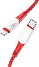 Кабель/переходник Hoco Кабель Lightning - Type-C X70, PD 20 Вт, 2.4 А, 1 м, нейлоновая оплетка, красный
