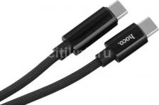 Кабель/переходник Hoco Кабель Type-C на Type-C с дисплеем, U125, 1.2м, 100W, черный