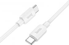 Кабель/переходник Hoco Кабель USB Type-C-USB Type-C, быстрая зарядка, 3А, 1 м, белый, X96