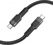 Кабель/переходник Hoco Кабель USB Type-C-USB Type-C, быстрая зарядка, 3А, 1.2 м, черный, U110