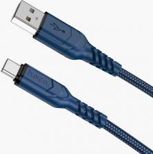Кабель/переходник Hoco Кабель X59 Victory USB на Type-C, 3A, 1 метр синий, для зарядки гаджетов и передачи данных