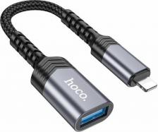 Кабель/переходник Hoco OTG Адаптер, переходник с USB-TypeA на Apple Lightning 8pin, 480Мбит/с + Зарядка 5В/2А