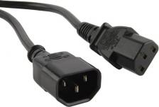 Кабель/переходник HyperLine Кабель питания C13-C14, 10А, 1.8 м, черный, (PWC-IEC13-IEC14-1.8-BK)