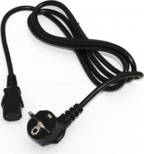 Кабель/переходник HyperLine Кабель питания IEC-320-C13-Schuko (M), 10А, угловая вилка/прямой штекер, 3 м, черный, PWC-IEC13-SHM