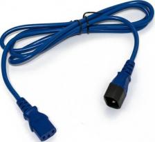 Кабель/переходник HyperLine Кабель питания PWC-IEC13-IEC14-1.8-BL монитор-компьютер IEC 320 C13 - IEC 320 C14, 10A, прямая вилка, 1.8 м, синий