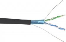 Кабель/переходник ITK Витая пара F/UTP кат.5E 2х2х24AWG solid LDPE черный, цена за 1 упак