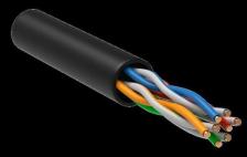 Кабель/переходник ITK Витая пара U/UTP кат.5E 4х2х24AWG solid LSZH нг(А)-HF черный, цена за 1 шт